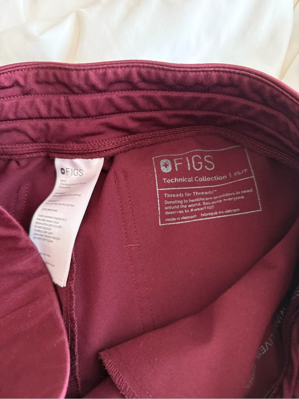 Figs Wine Burgundy Scrub Set With Jogger Pants